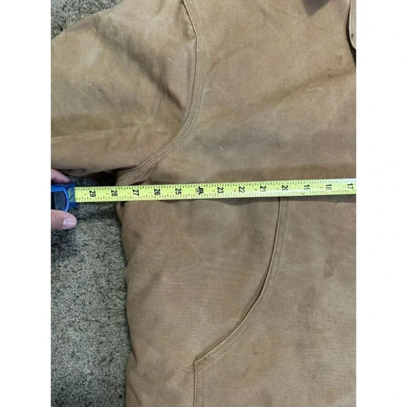 VTG CARHARTT Men’s Duck Jacket Brown Chore Barn Work Rugged Quilt Lined 54 Tall - Picture 12 of 13